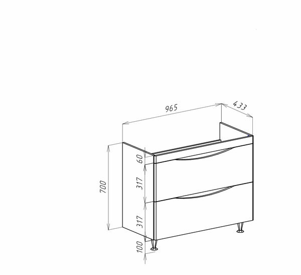 Тумба под раковину Bellezza Санриса 100 4630117110369